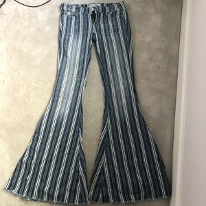 Free people tripes flair jeans